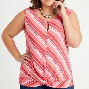 Bold Elements Plus Size Sleeveless Striped Top